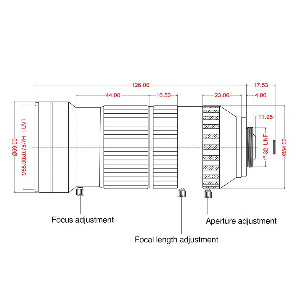 MOKOSE 15-185mm 1/1.8” C-Mount Industrial Telephoto Zoom Manual Lens Without IR650nm Filter