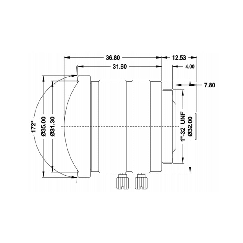 MOKOSE 1/1.8" 2.8MM F/1.6 CS-Mount Industrial Fixed Wide Angle Lens