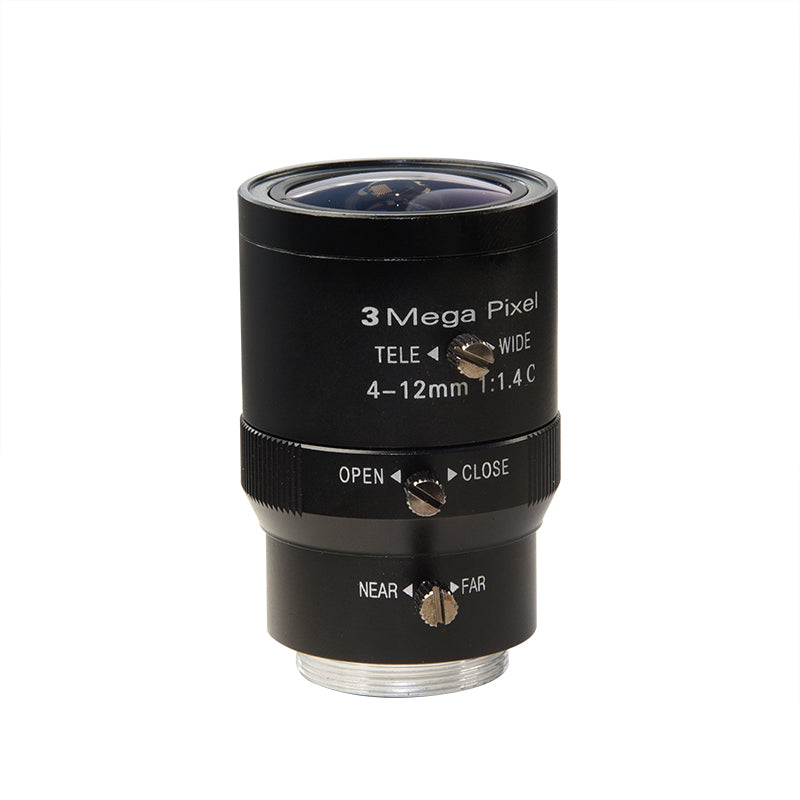MOKOSE 4-12mm Varifocal Camera Lens F1.4 C Mount Manual Zoom Manual Focus Lens