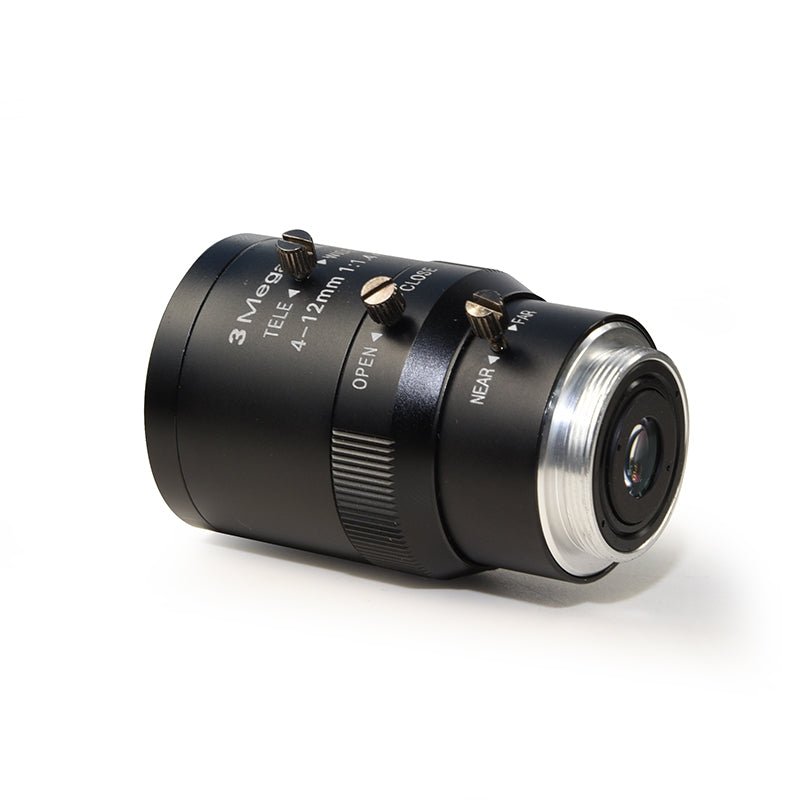 MOKOSE 4-12mm Varifocal Camera Lens F1.4 C Mount Manual Zoom Manual Focus Lens